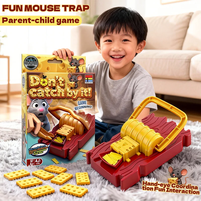 Fun Mouse Trap Game, Parent-Child Interactive Toy, Red/Yellow Design, Hand-Eye Coordination Challenge for Kids. thumbnail 5
