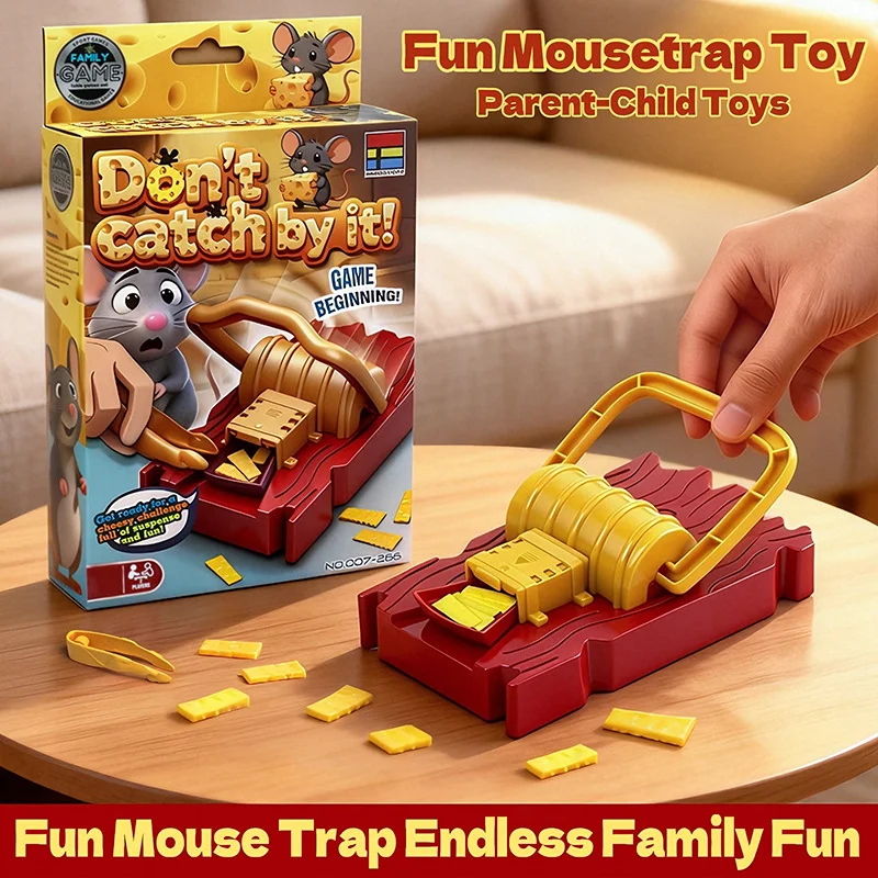 Fun Mouse Trap Game, Parent-Child Interactive Toy, Red/Yellow Design, Hand-Eye Coordination Challenge for Kids. thumbnail 3