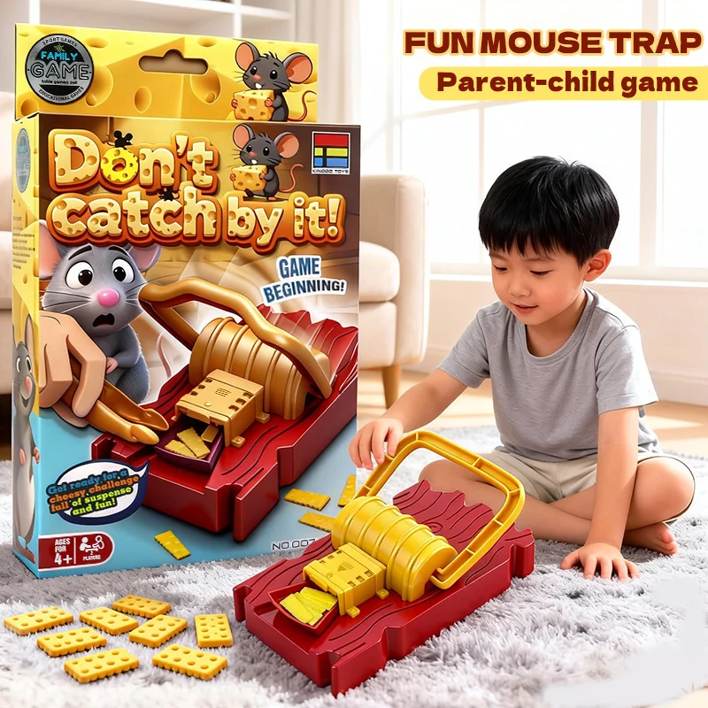 Fun Mouse Trap Game, Parent-Child Interactive Toy, Red/Yellow Design, Hand-Eye Coordination Challenge for Kids. thumbnail 4