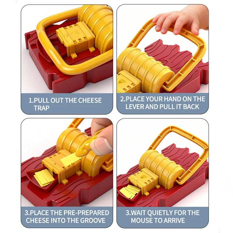 Fun Mouse Trap Game, Parent-Child Interactive Toy, Red/Yellow Design, Hand-Eye Coordination Challenge for Kids. thumbnail 2