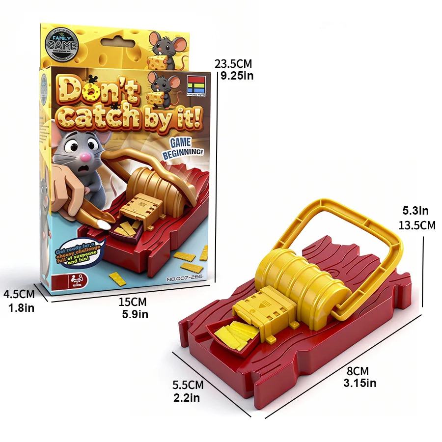 Fun Mouse Trap Game, Parent-Child Interactive Toy, Red/Yellow Design, Hand-Eye Coordination Challenge for Kids. thumbnail 6