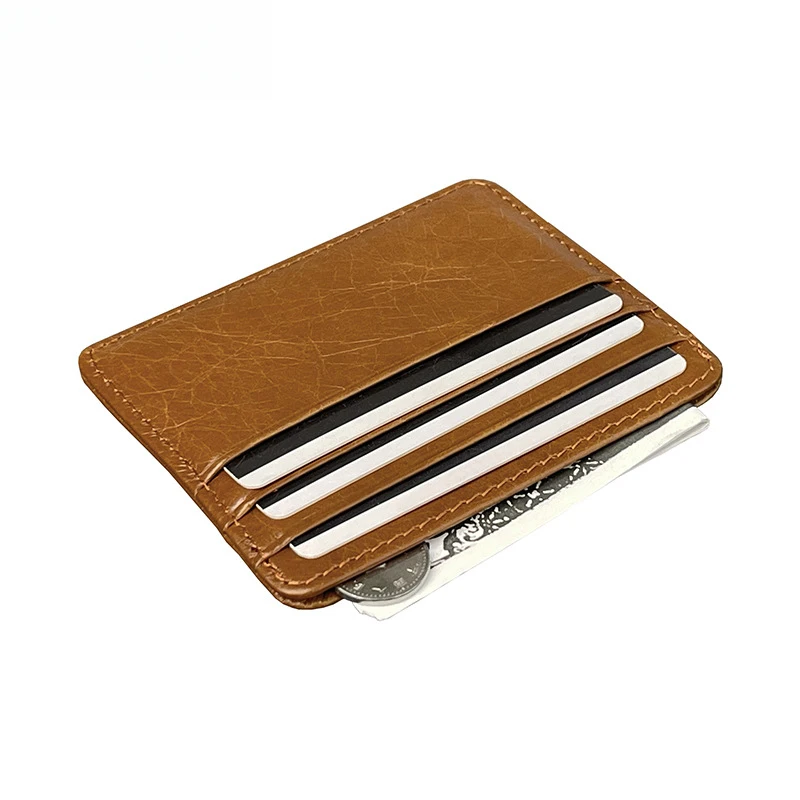 New Cow Leather Men's Women's Card Bag Coin Purse Slim Credit Card Holder Wallet For Men and Women ID Card Pocket