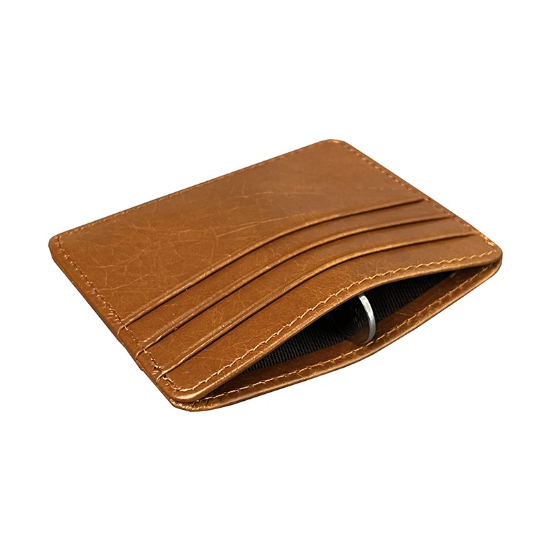 New Cow Leather Men's Women's Card Bag Coin Purse Slim Credit Card Holder Wallet For Men and Women ID Card Pocket thumbnail 2