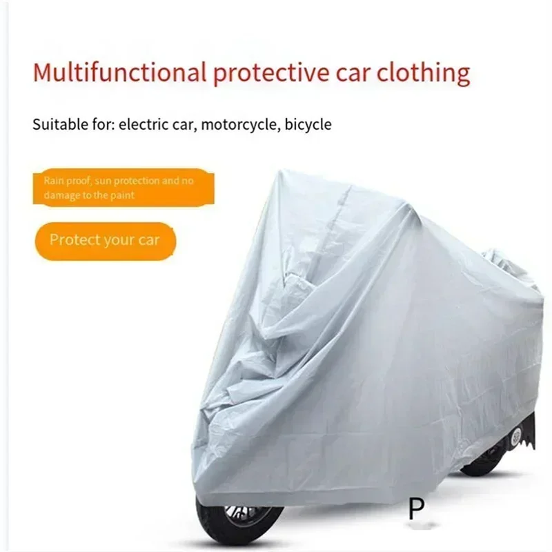S/M/L/XL Silver Rainproof Protective Cover for Bicycle Motorcycle Electric Vehicle Outdoor Car Cover thumbnail 4