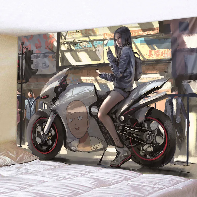 Ghost Blade by wlop comic character decoration tapestry dormitory bedroom bedside wall background cloth psychedelic decoration thumbnail 6