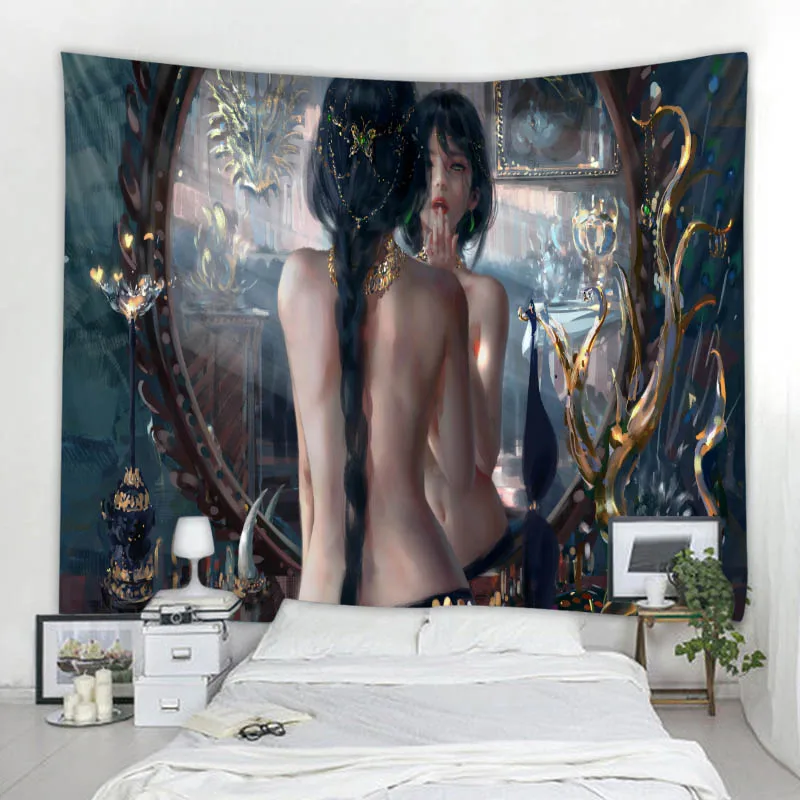 Ghost Blade by wlop comic character decoration tapestry dormitory bedroom bedside wall background cloth psychedelic decoration thumbnail 2