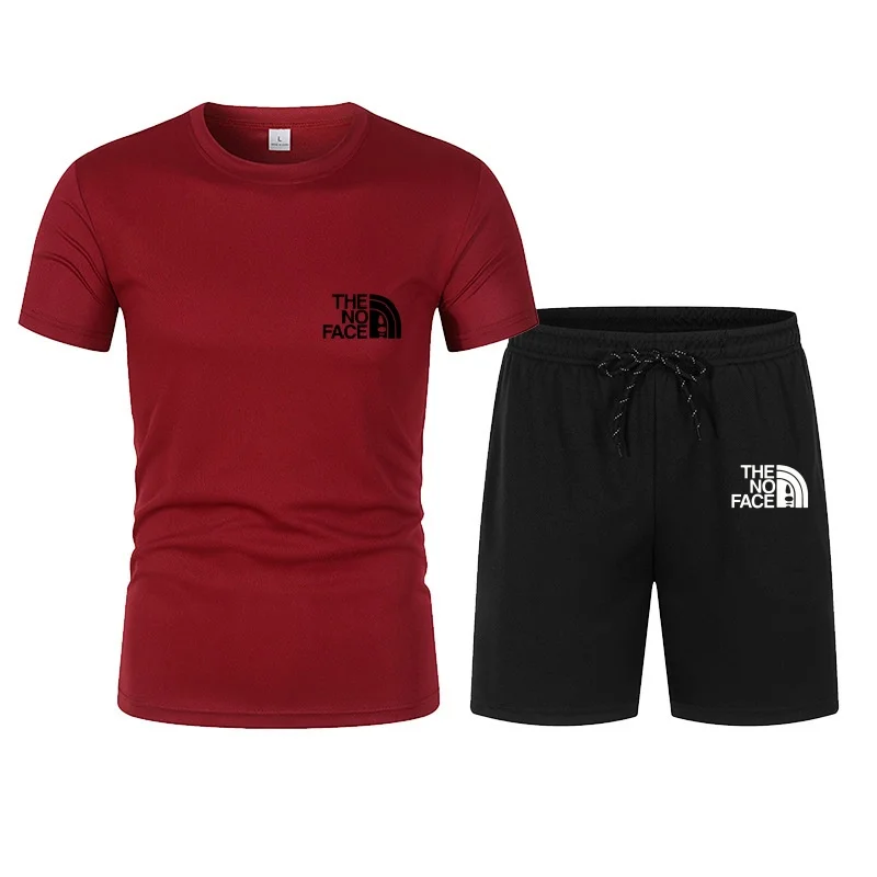 summer fashion trend casual sports two-piece set trendy men's short sleeved T-shirt+shorts set thumbnail 5