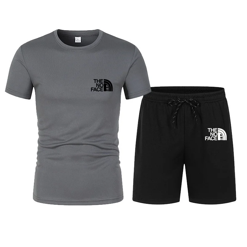 summer fashion trend casual sports two-piece set trendy men's short sleeved T-shirt+shorts set thumbnail 4