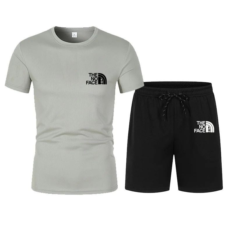 summer fashion trend casual sports two-piece set trendy men's short sleeved T-shirt+shorts set thumbnail 3
