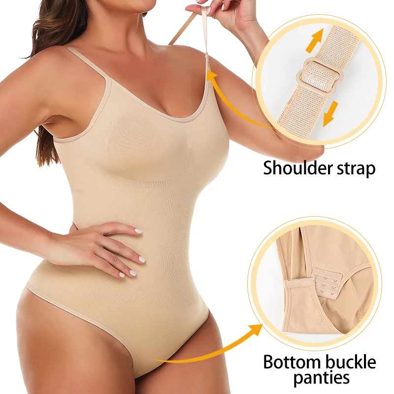 Women's Low Back Bodysuits Shapewear Open Crotch Body Shaper Sexy Tummy Control Push Up Corset Tank Top Soft Backless Underwear thumbnail 4