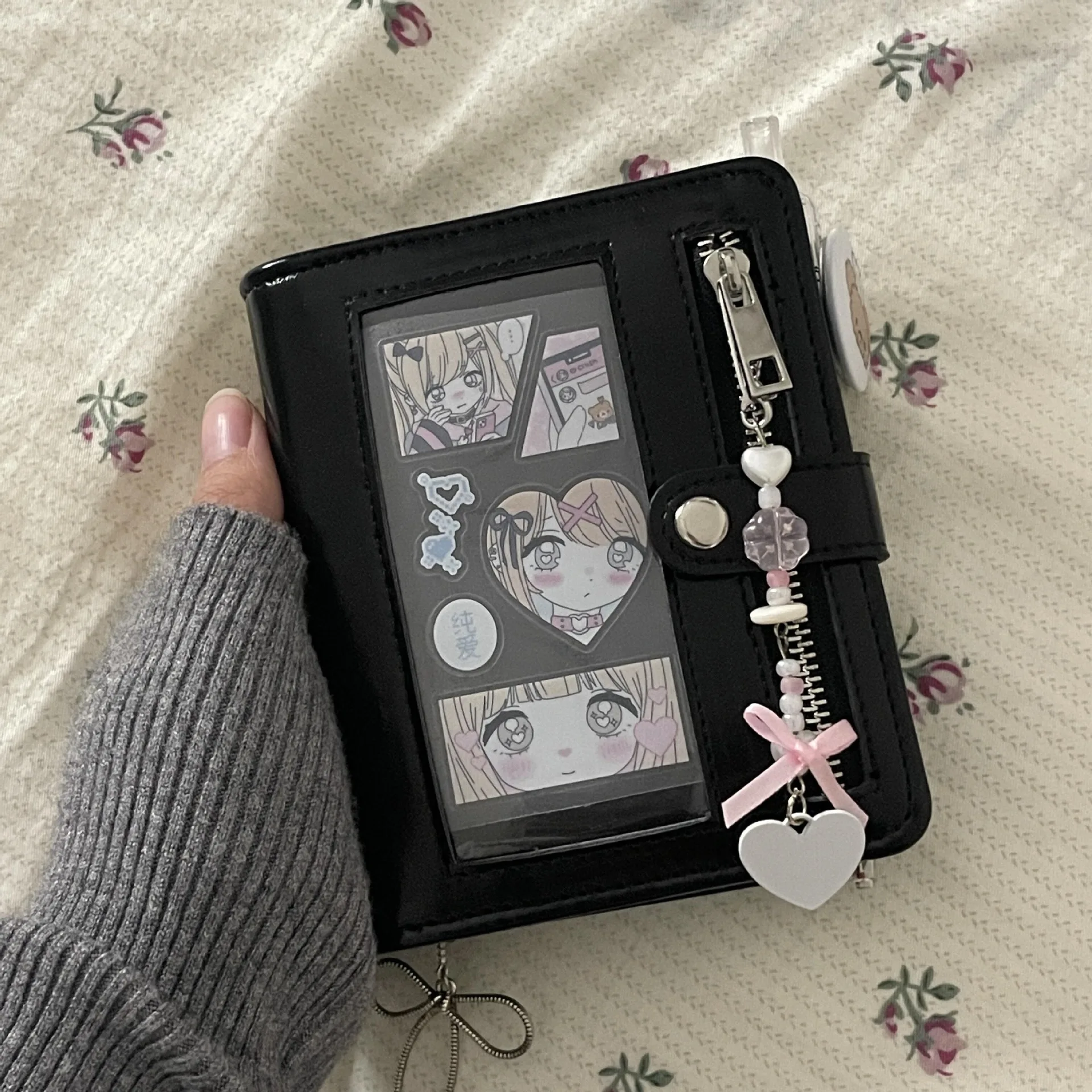 M5 Loose-Leaf Notebook Black Soft Zip Retro Portable PU Clip-on 40 Sheets Inner Page  Diary Sketch Book Kawaii Notebook thumbnail 3