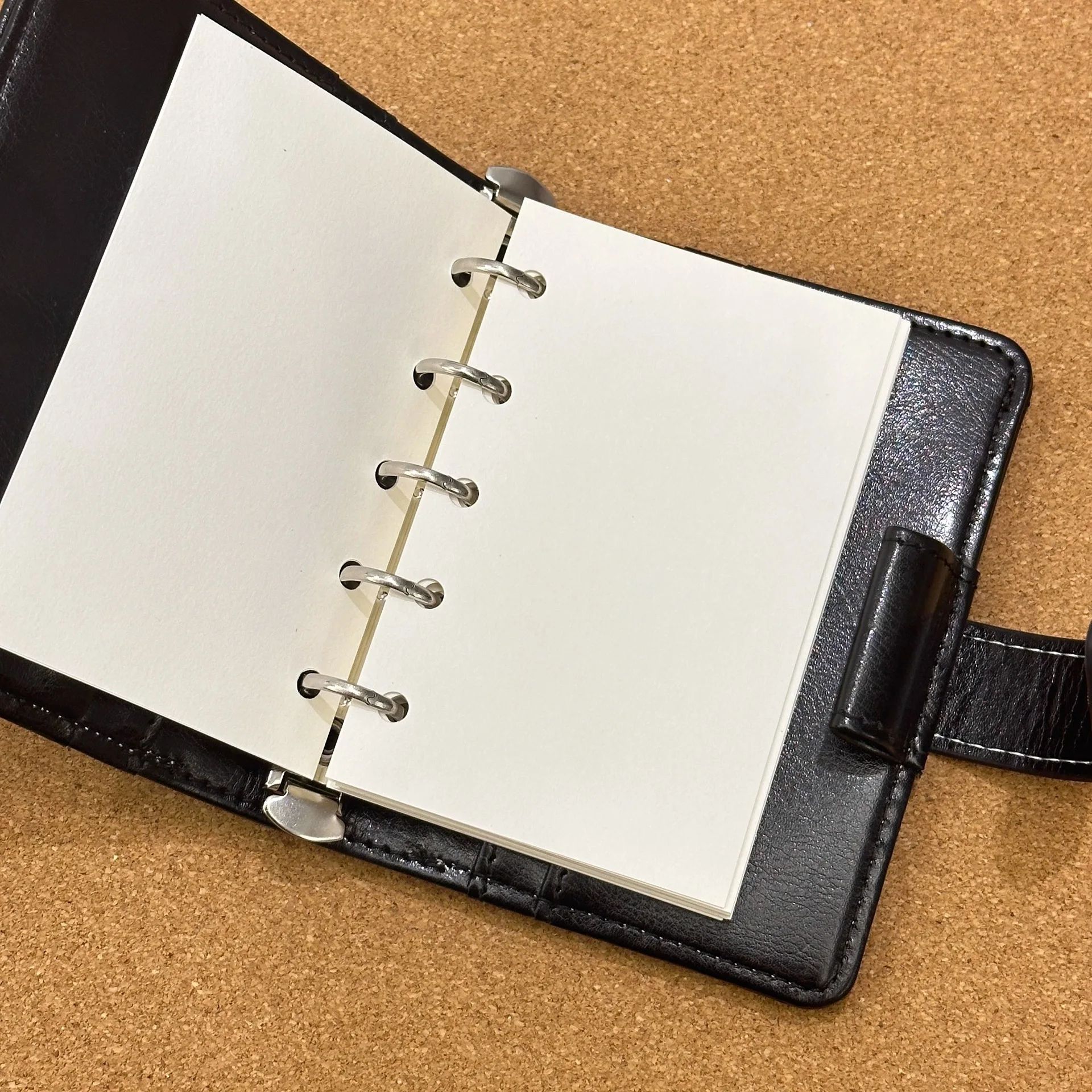 M5 Loose-Leaf Notebook Black Soft Zip Retro Portable PU Clip-on 40 Sheets Inner Page  Diary Sketch Book Kawaii Notebook thumbnail 6
