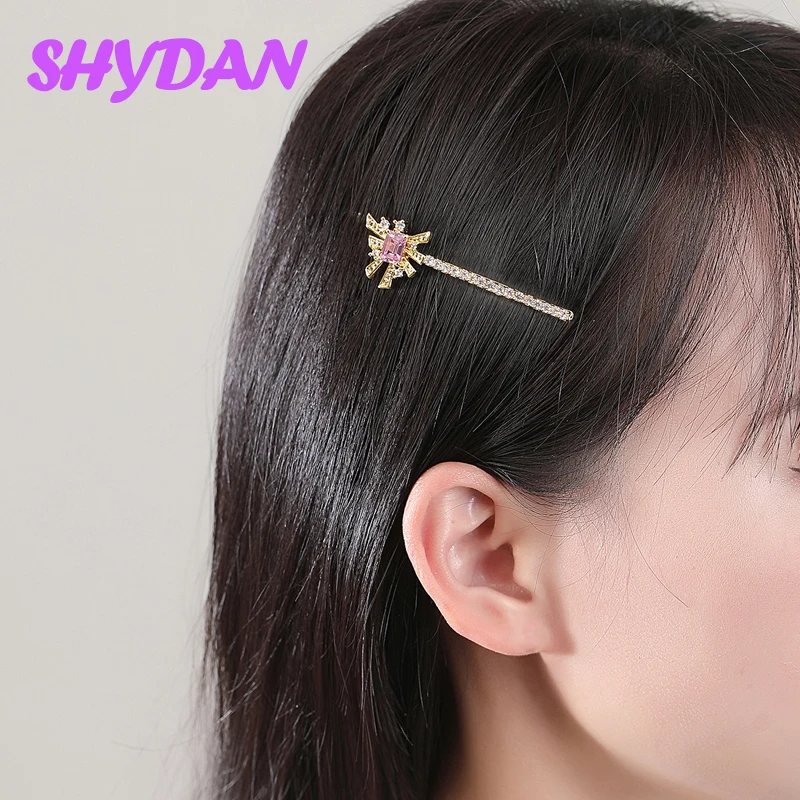 SHYDAN 925 Sterling Silver Green Zircon Hair Clip For Women Fashion Charm Jewelry thumbnail 5