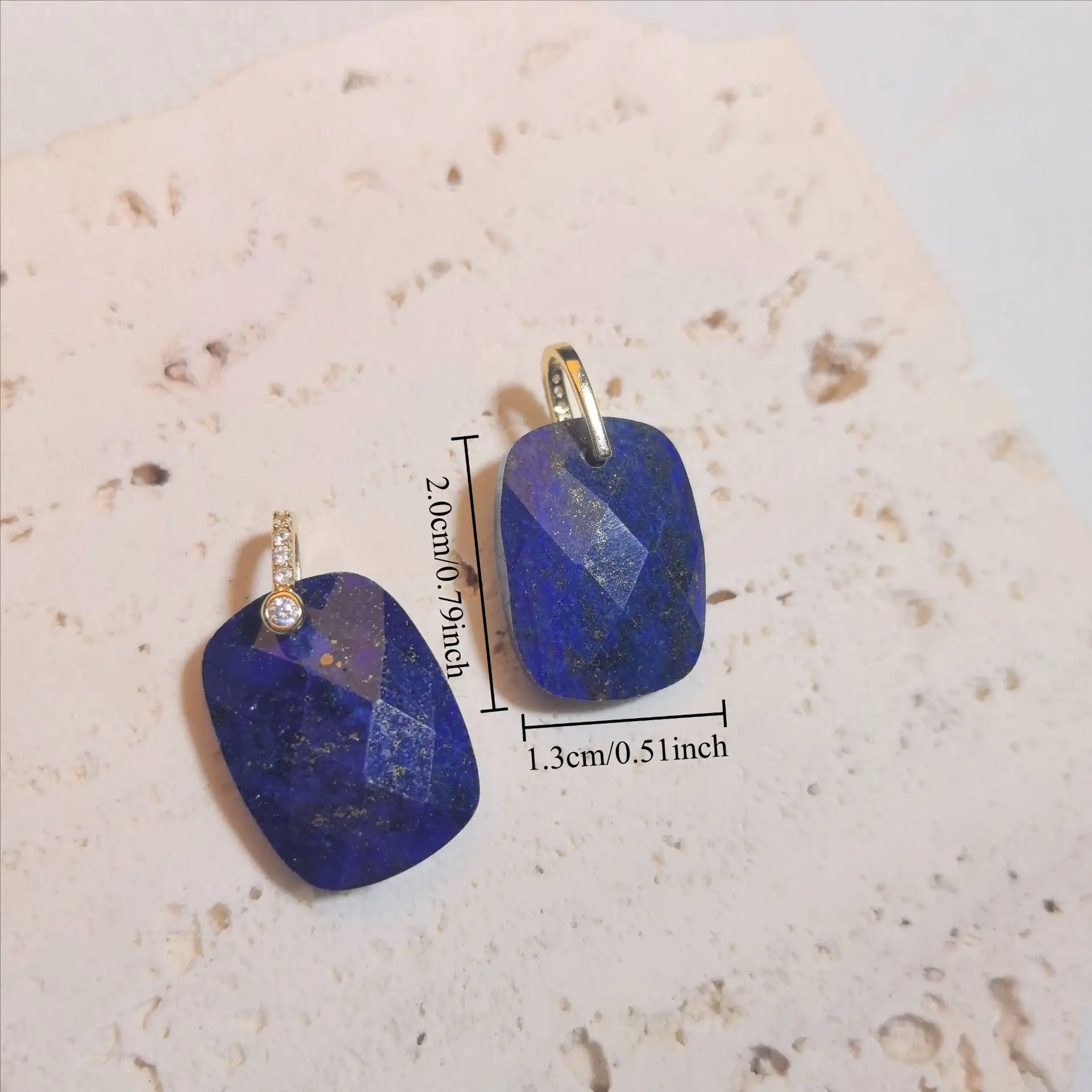 1pc Natural Stone Square Charms Pendant Amethyst Tiger Eye Crystal Pendant for Jewelry Making Earrings DIY Accessories thumbnail 3