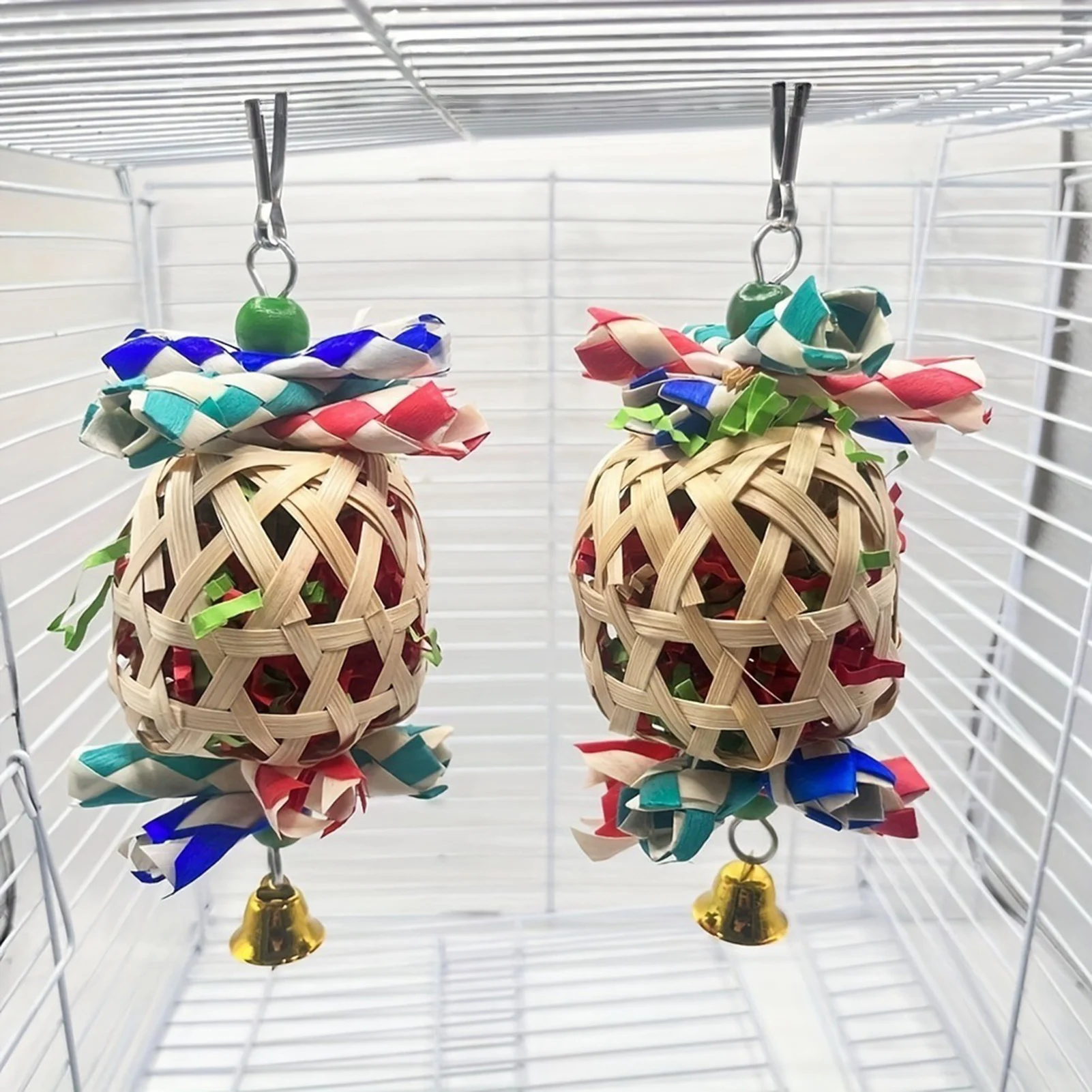 Parrot Lantern Toy Colorful Paper Chewable Parrot Enrichment Bird Cage Accessories For Pet Bird Enrichment And Decoration thumbnail 3