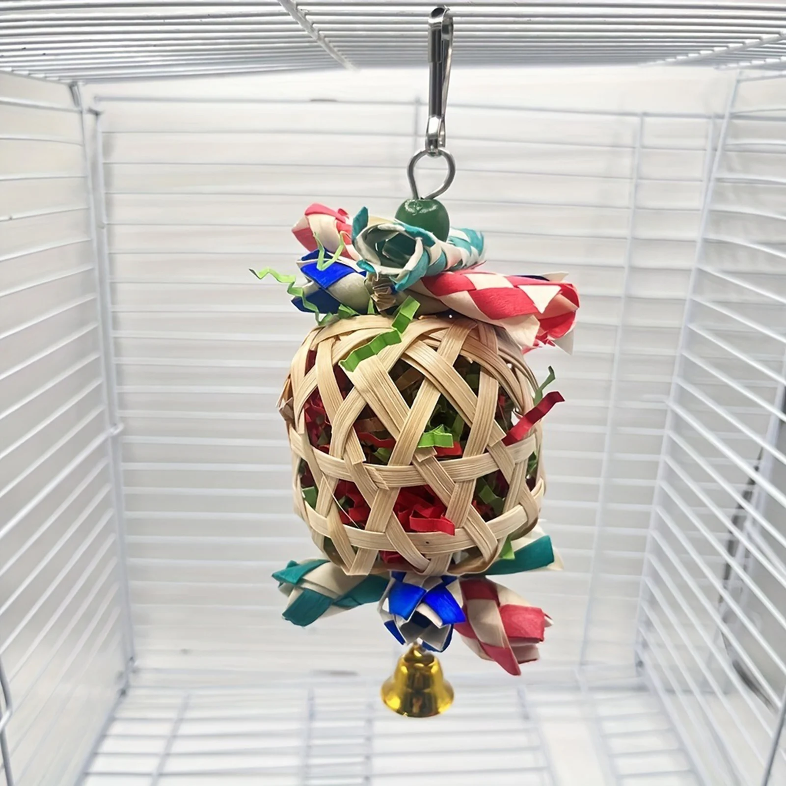Parrot Lantern Toy Colorful Paper Chewable Parrot Enrichment Bird Cage Accessories For Pet Bird Enrichment And Decoration thumbnail 2