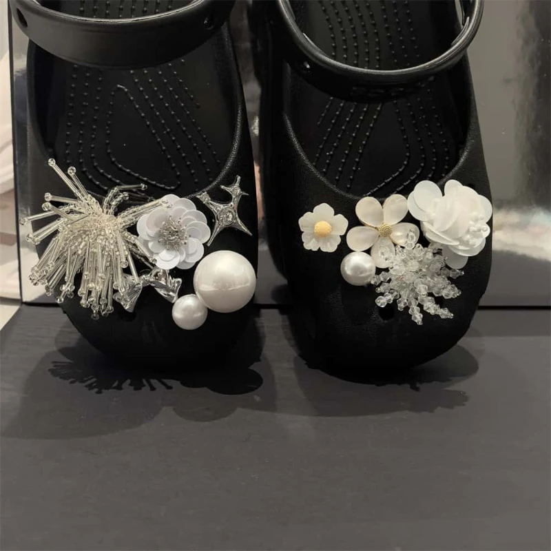 Women Ballet Shoes corc charms pack Original Shoe Charms Set fashion Flower Pearl Ballet Shoe decorations DIY Shoe Accessories