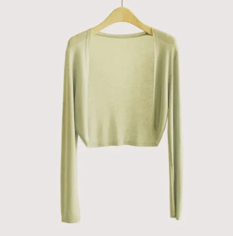 Ice Silk Knitted Cardigan Jacket Women Summer Shawl Sunscreen Outer Layer Thin Vest Air Conditioning Shirt Short Coat thumbnail 4