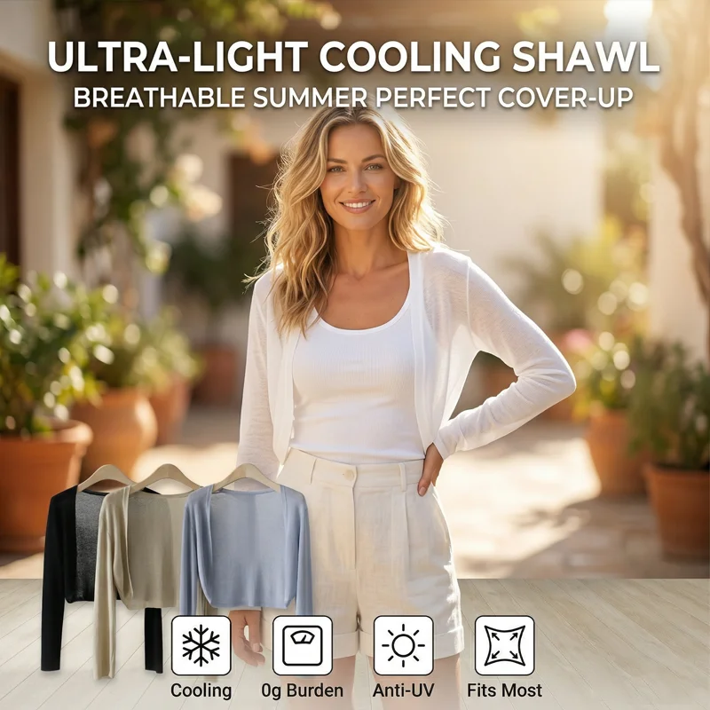 Ice Silk Knitted Cardigan Jacket Women Summer Shawl Sunscreen Outer Layer Thin Vest Air Conditioning Shirt Short Coat