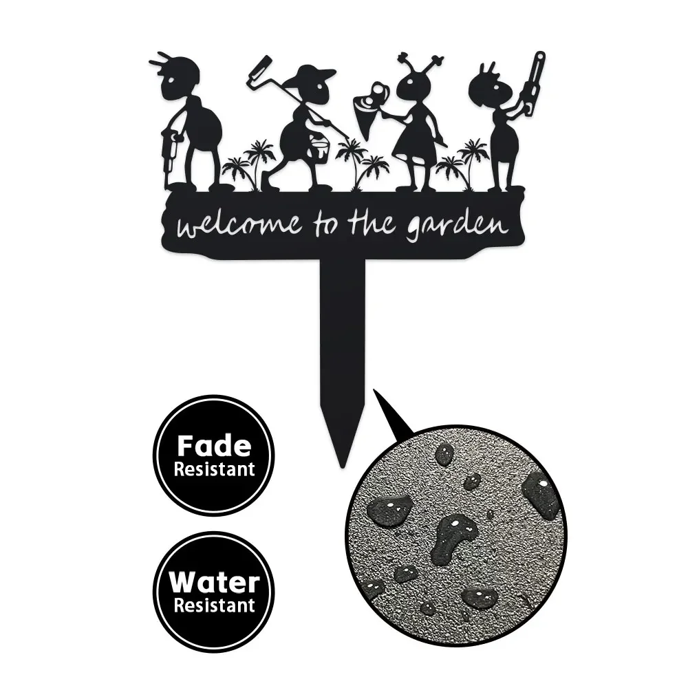 1pc Metal Rustic Metal Ant Silhouette Garden Stake | Metal | No Power Needed | Home & Outdoor Decor | Graduation Season thumbnail 2
