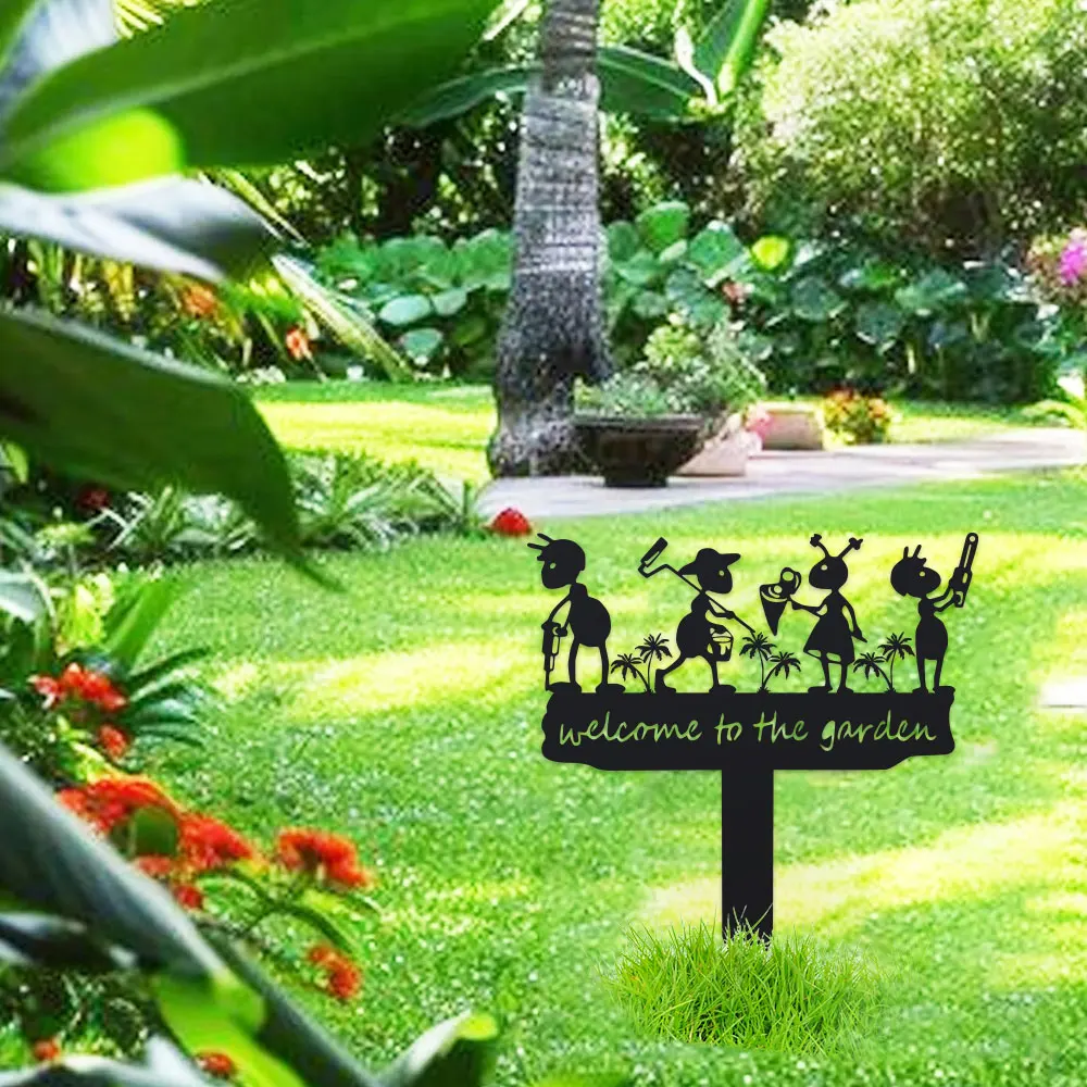 1pc Metal Rustic Metal Ant Silhouette Garden Stake | Metal | No Power Needed | Home & Outdoor Decor | Graduation Season thumbnail 4