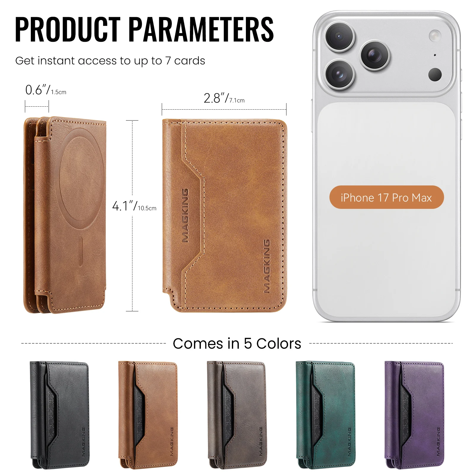 MagSafe Wallet RFID Blocking Magnetic Card Holder thumbnail 5