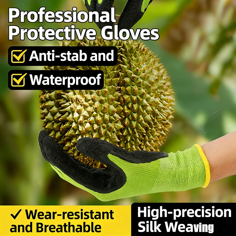 Horticultural gloves with latex coating, puncture resistant, breathable, and safe gloves for planting flowers and pruning thumbnail 2