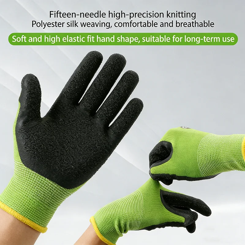 Horticultural gloves with latex coating, puncture resistant, breathable, and safe gloves for planting flowers and pruning thumbnail 4