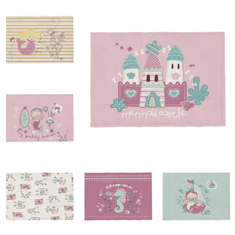 Cartoon Ocean Theme Placemat, Washable & Heat-Proof, Children's Kitchen & Dining Table Mat