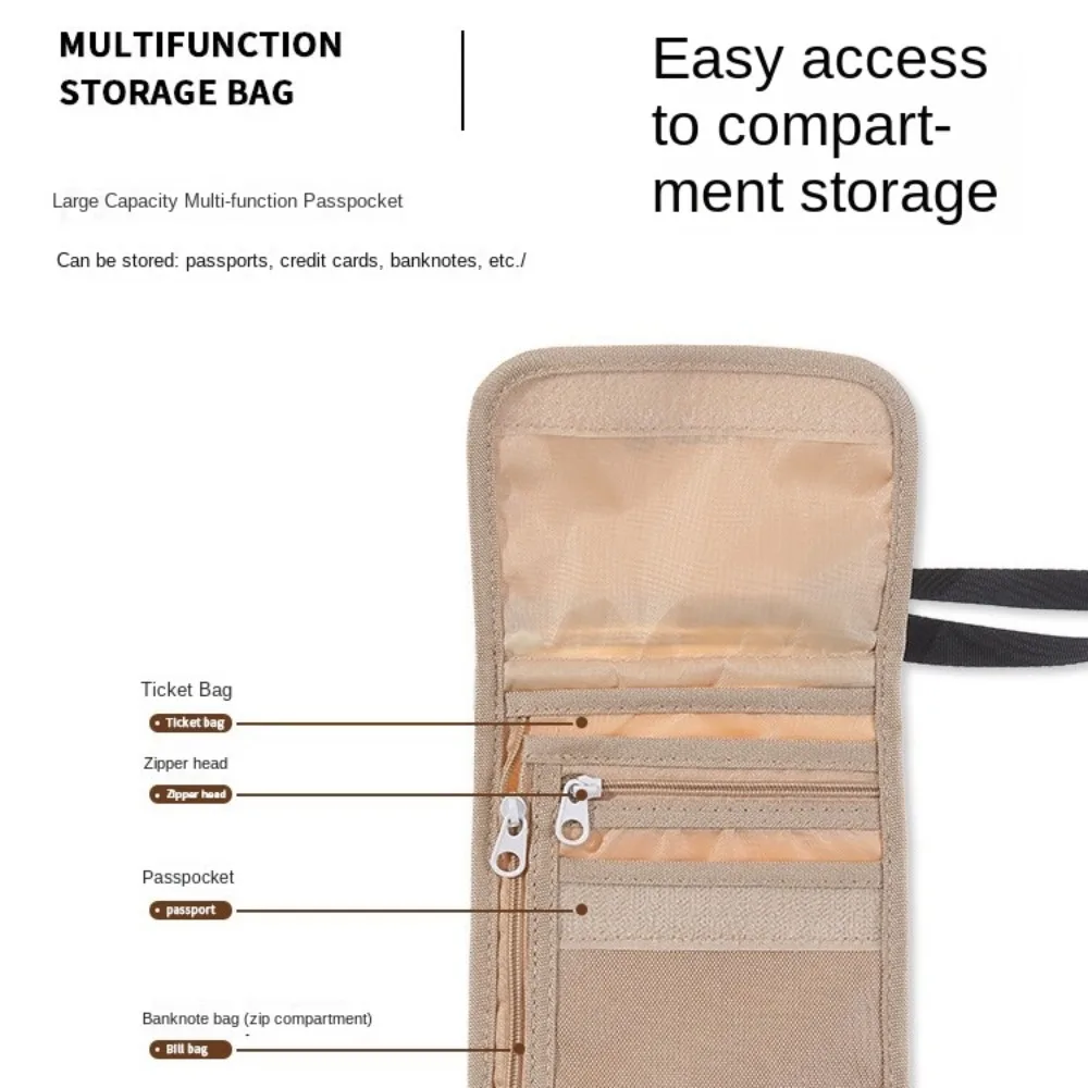 Travel Accessories Travel Wallet Nylon Ticket Holder Passport Wallet Passport Protective Cover Zipper Family Passport Holder