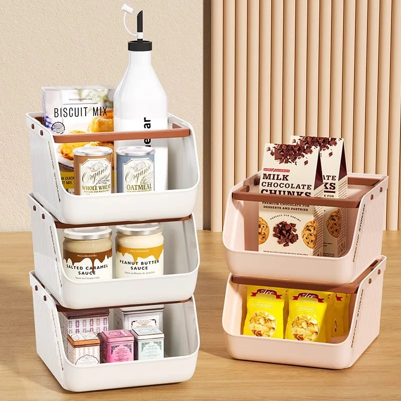 Large Capacity Desktop Organizer Box Snack Miscellaneous Items Rack Office Desk Portable Stackable Coffee Tea Bag Storage Box