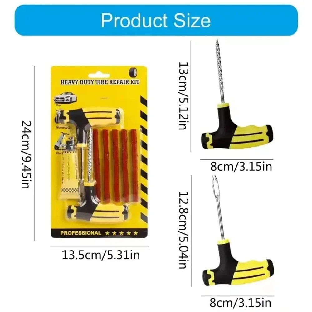 Car Moto Tyre Repair Kit Universal Emergency Tire Rubber Strips Puncture Plugs Repair Glue Tool Moto Repair Tools Parts thumbnail 6