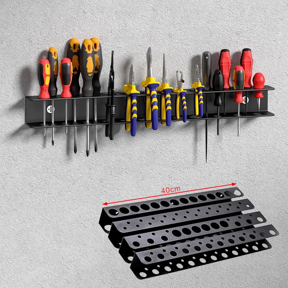 Steel Wall Mount Screwdriver Wrench Holder Screwdriver Storage Rack Pliers Organizer Rack Workshop Hardware Tool Display Hanger thumbnail 3