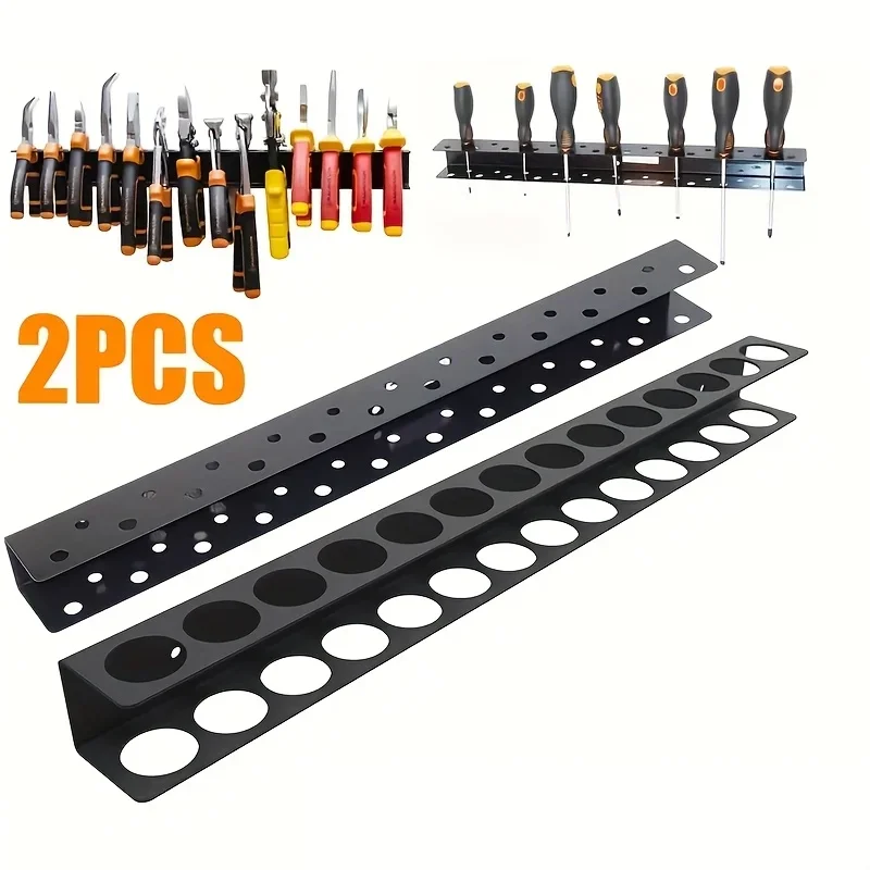 Steel Wall Mount Screwdriver Wrench Holder Screwdriver Storage Rack Pliers Organizer Rack Workshop Hardware Tool Display Hanger