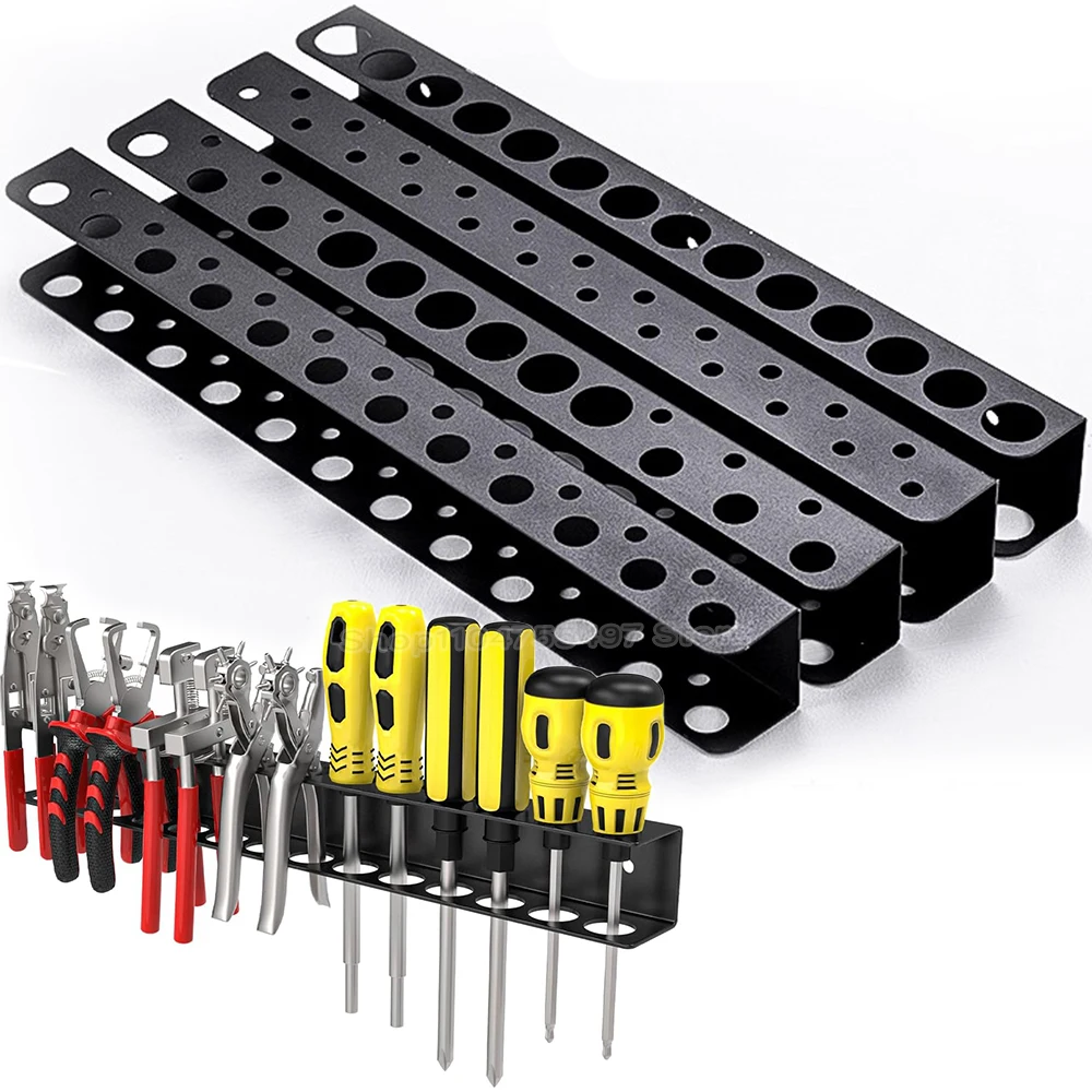 Steel Wall Mount Screwdriver Wrench Holder Screwdriver Storage Rack Pliers Organizer Rack Workshop Hardware Tool Display Hanger thumbnail 4