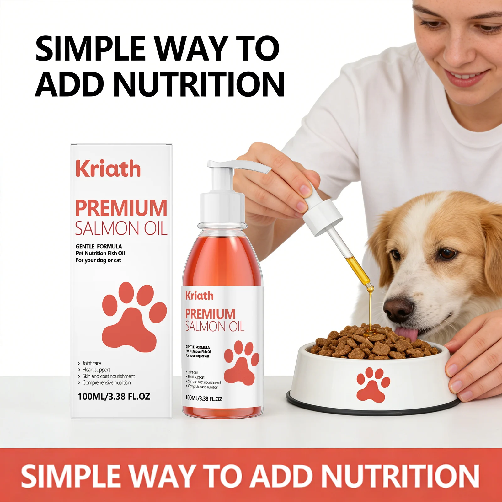 Cat Premium Salmon Oil Nourishing Skin Smooth Hair Protect Joint Support Heart Health Gentle Body Care Pet Nutrition Supplement thumbnail 5