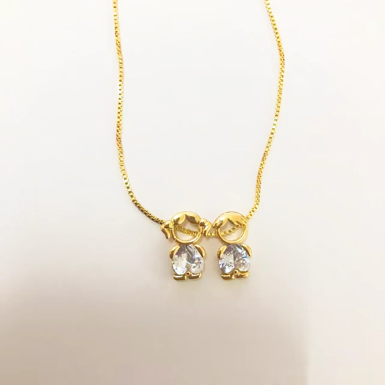 Nidin Hot Sale Personalized 1-3 Kids Family Necklace Boy Girl Heart CZ Birthstone Pendant Mother's Day Gift For Women Mom thumbnail 4