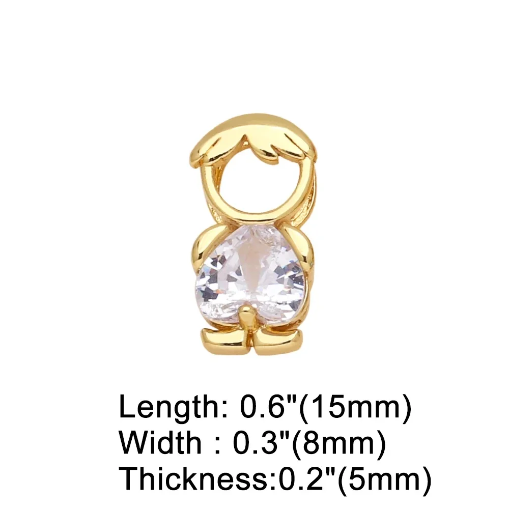 Nidin Hot Sale Personalized 1-3 Kids Family Necklace Boy Girl Heart CZ Birthstone Pendant Mother's Day Gift For Women Mom thumbnail 2