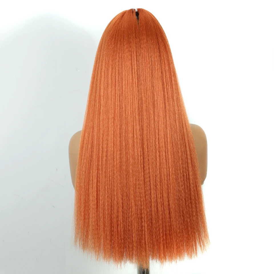 FASHION IDOL 24inch 210g/3pcs Straight Hair Crochet Braids Fluffy Hair Synthetic Braiding Hair Orange Crochet Hair Extensions thumbnail 2