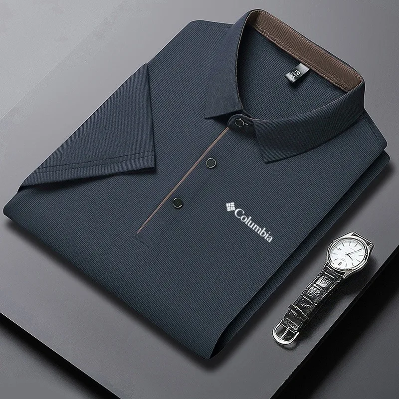Men's Luxury Custom Summer T-Shirt Short Sleeve High-End Business Casual Comfortable Golf Top Fashion Brand Printed Polo Shirt