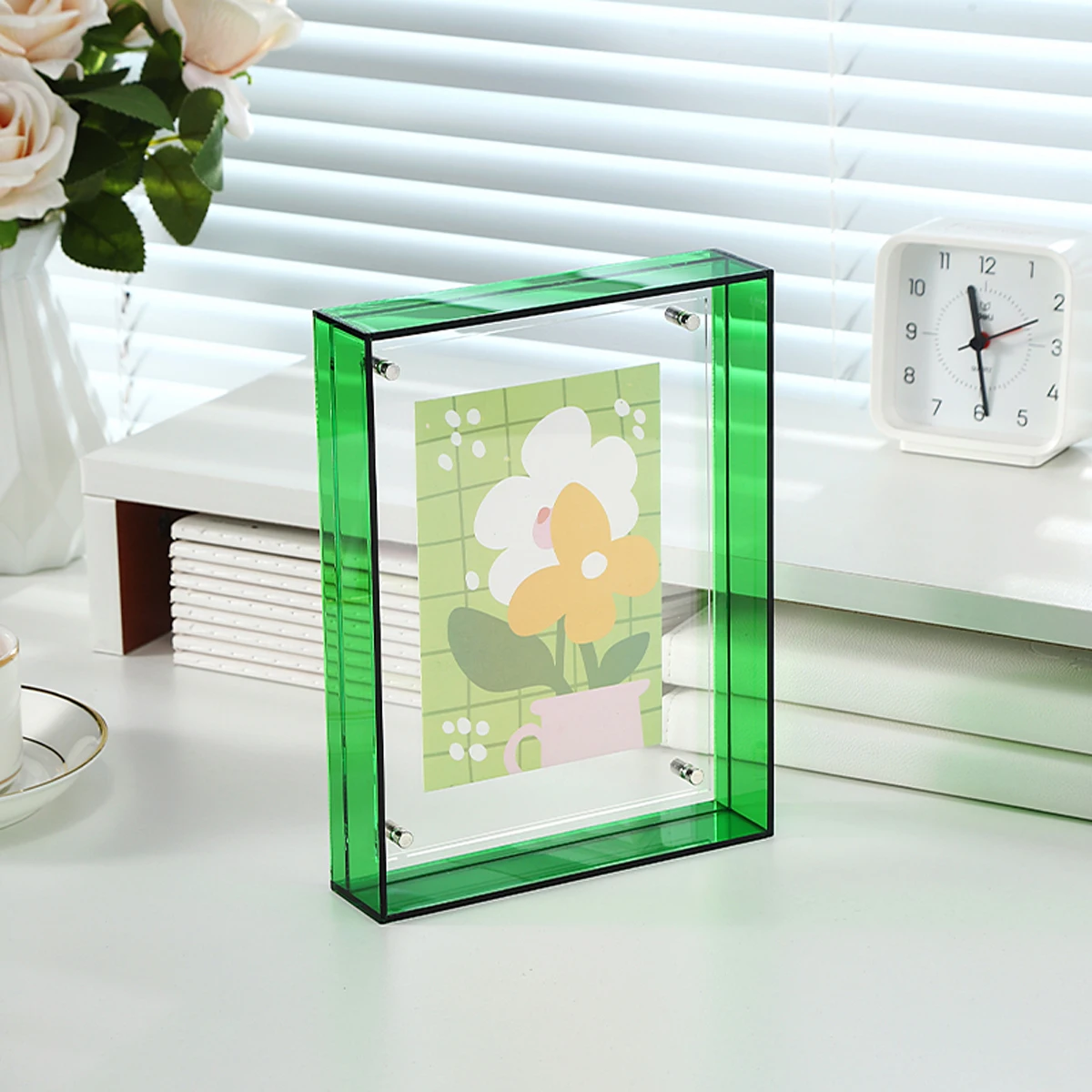 Acrylic Photo Frame Plastic Rectangle Hollow Picture Framed Holder Two Side Case Transparent Drawing Framework Home Decorations thumbnail 4