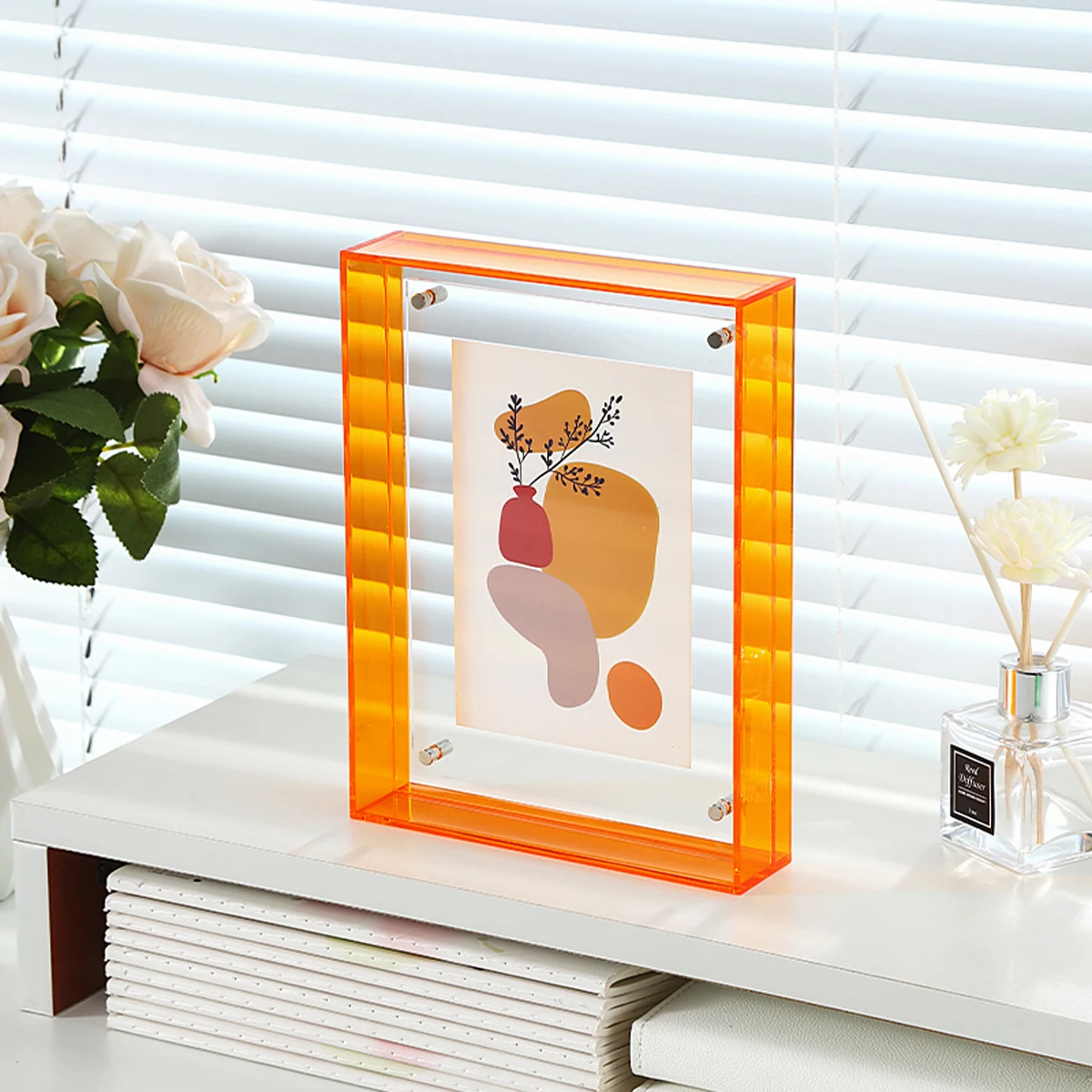 Acrylic Photo Frame Plastic Rectangle Hollow Picture Framed Holder Two Side Case Transparent Drawing Framework Home Decorations thumbnail 3