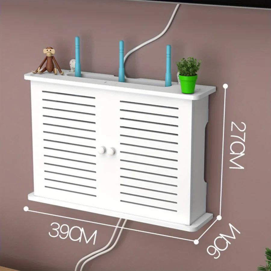 No Drill Wall Mounted Mini Cabinet with Shutter Door for Bathroom Kitchen Storage Organizer Shelf, Utility Racks thumbnail 4