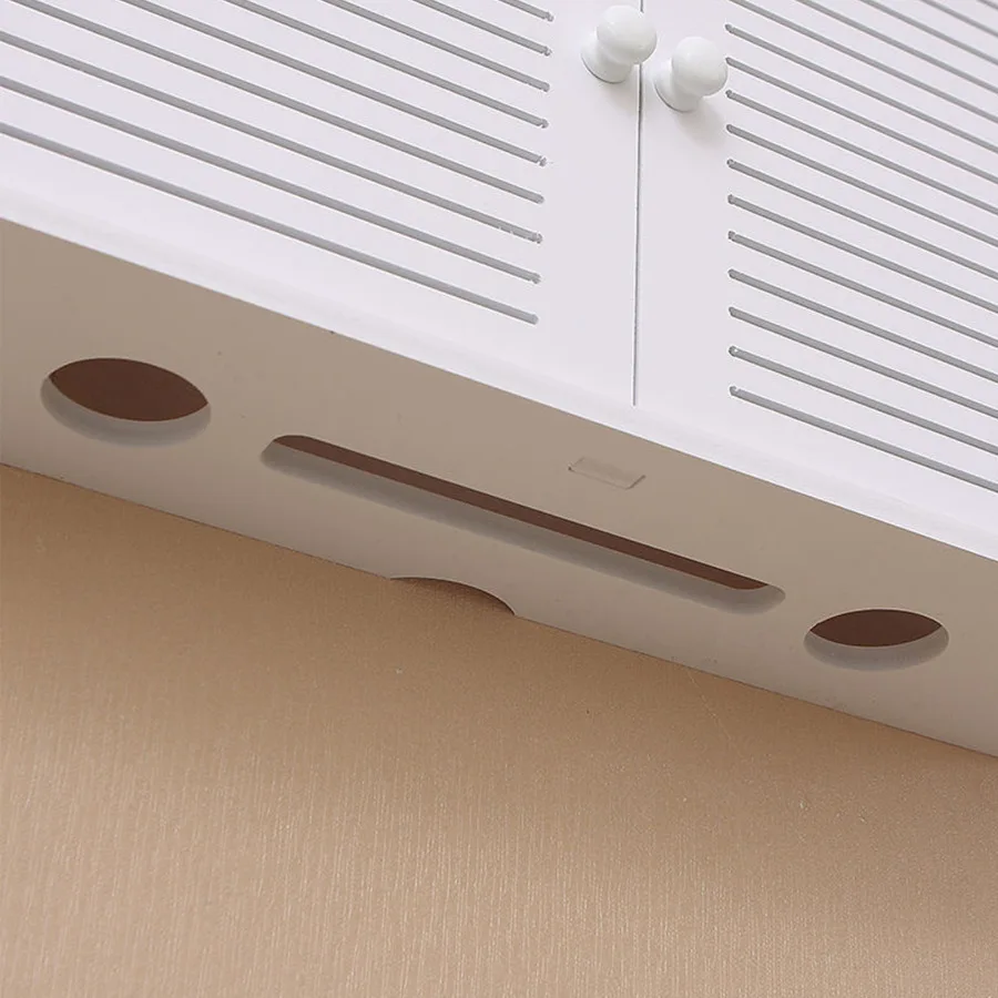 No Drill Wall Mounted Mini Cabinet with Shutter Door for Bathroom Kitchen Storage Organizer Shelf, Utility Racks thumbnail 5
