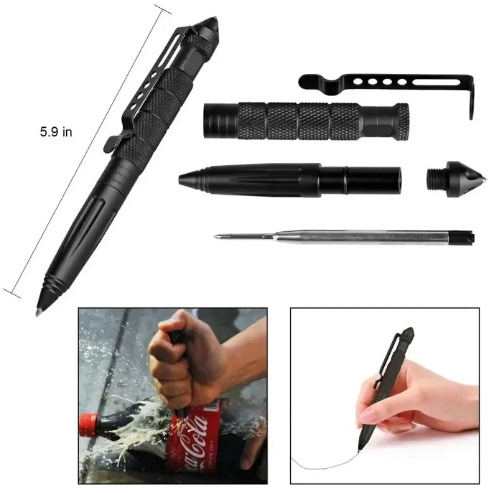 Military Tactical Pen Multifunction Aluminum Alloy Outdoor Camping Security Survival Tools Emergency Glass Breaker Survival Pen thumbnail 5