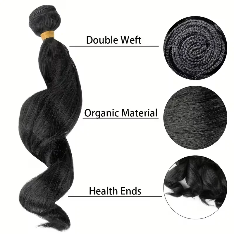 Belle Show Body Wave Hair Bundles for Women - Synthetic Hair Extensions , Natural Black thumbnail 5