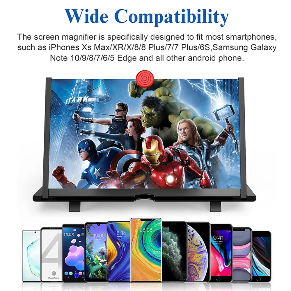 3D HD Phone Screen Amplifier Projector, Foldable Stand for Movies Videos Games, Compatible with All 10/12 Inch Smartphones 2026 thumbnail 6