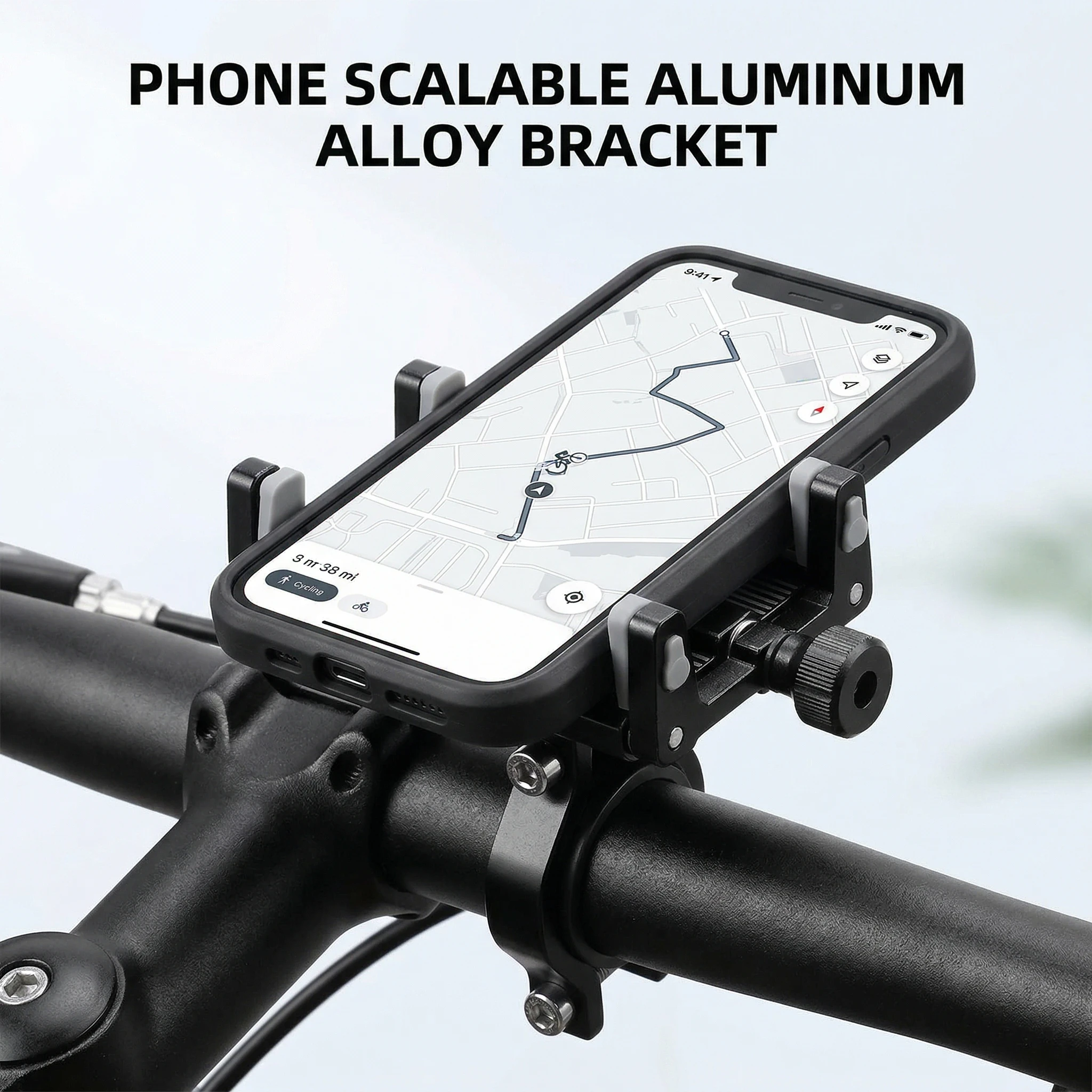 Cnc Four Claws Bike Phone Holder for Scalable Aluminum Alloy Bracket for Phone Holder Motorcycle Electric Bicycle Smartphone