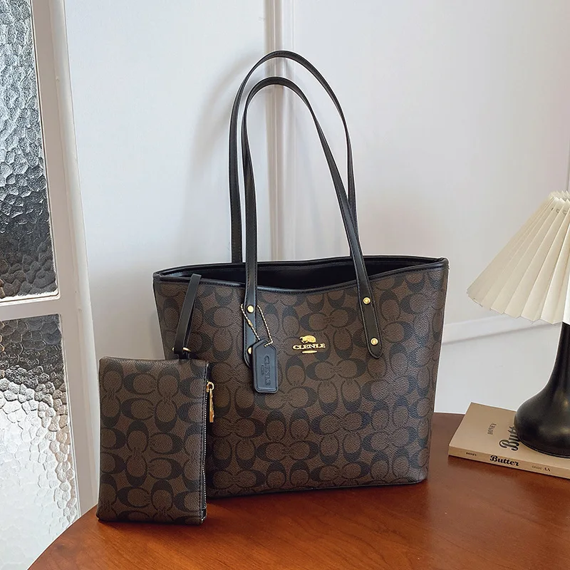 Luxury Designer Women'S One Shoulder Handbag Printed Vintage Paris Fashion Tote Bags Large -Capacity Portable Bag Cluch Bag Purs thumbnail 4