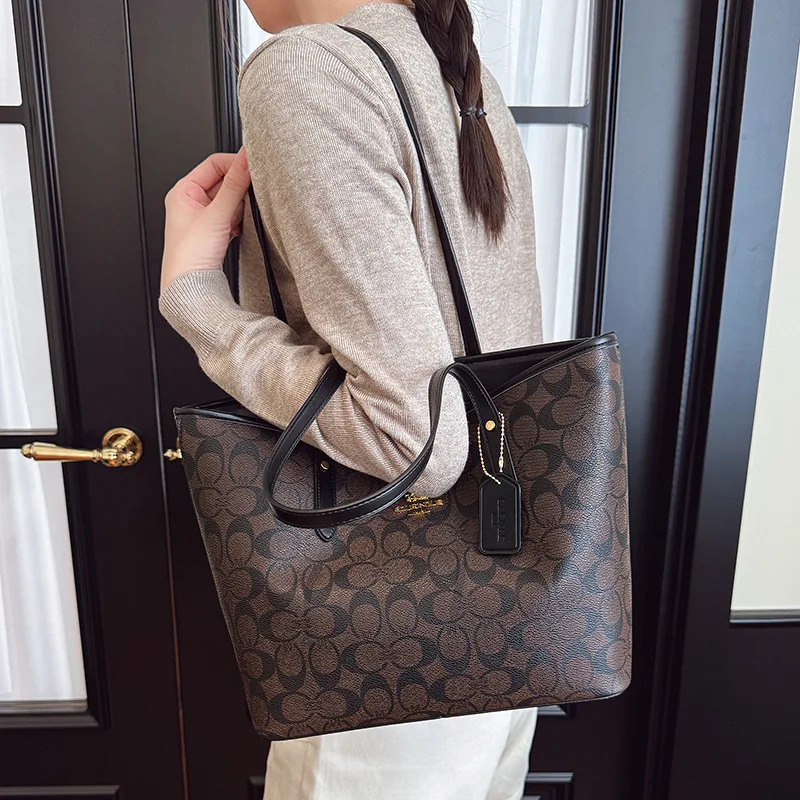 Luxury Designer Women'S One Shoulder Handbag Printed Vintage Paris Fashion Tote Bags Large -Capacity Portable Bag Cluch Bag Purs thumbnail 5